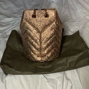 Charles and Keith rose gold bucket bag